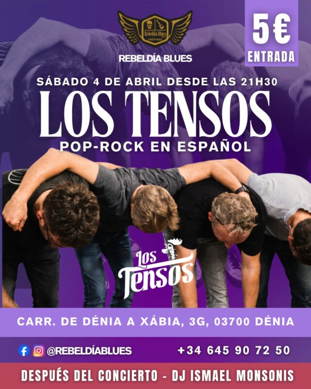 Cartel concierto Los Tensos en Rebeldía Blues