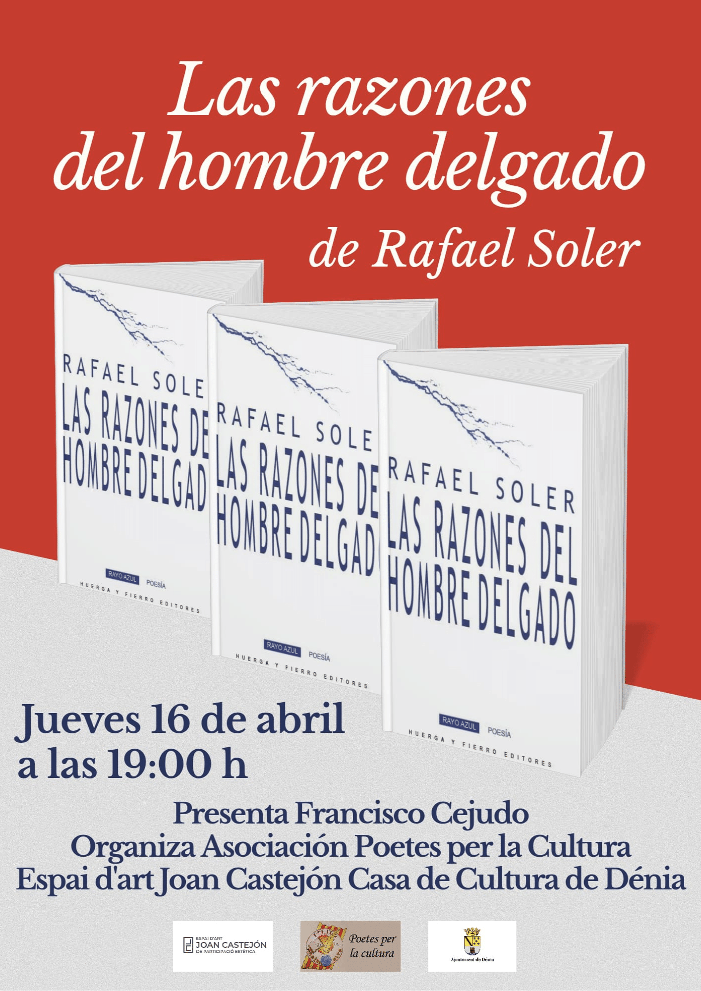 Cartel presentación libro Las razones del hombre delgado