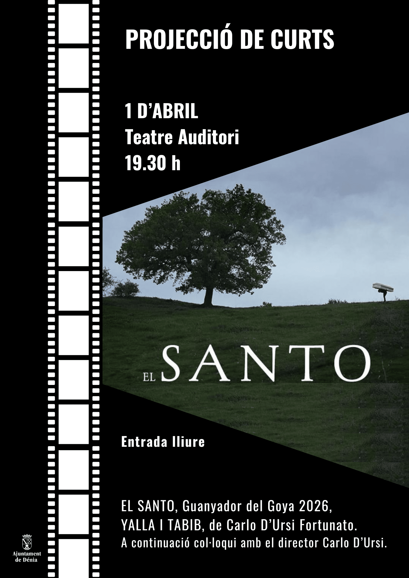 Cartel de proyección de cortos El Santo