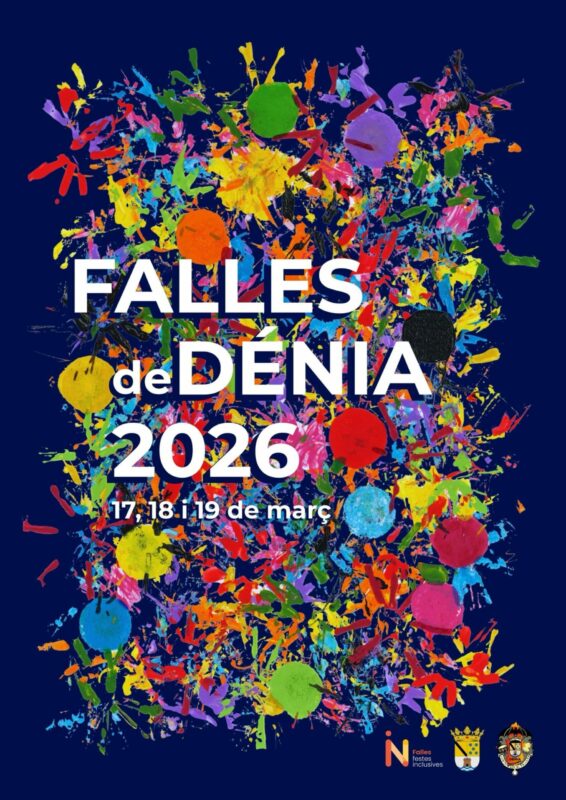 Cartel Falles de Dénia 2026 con pintura colorida