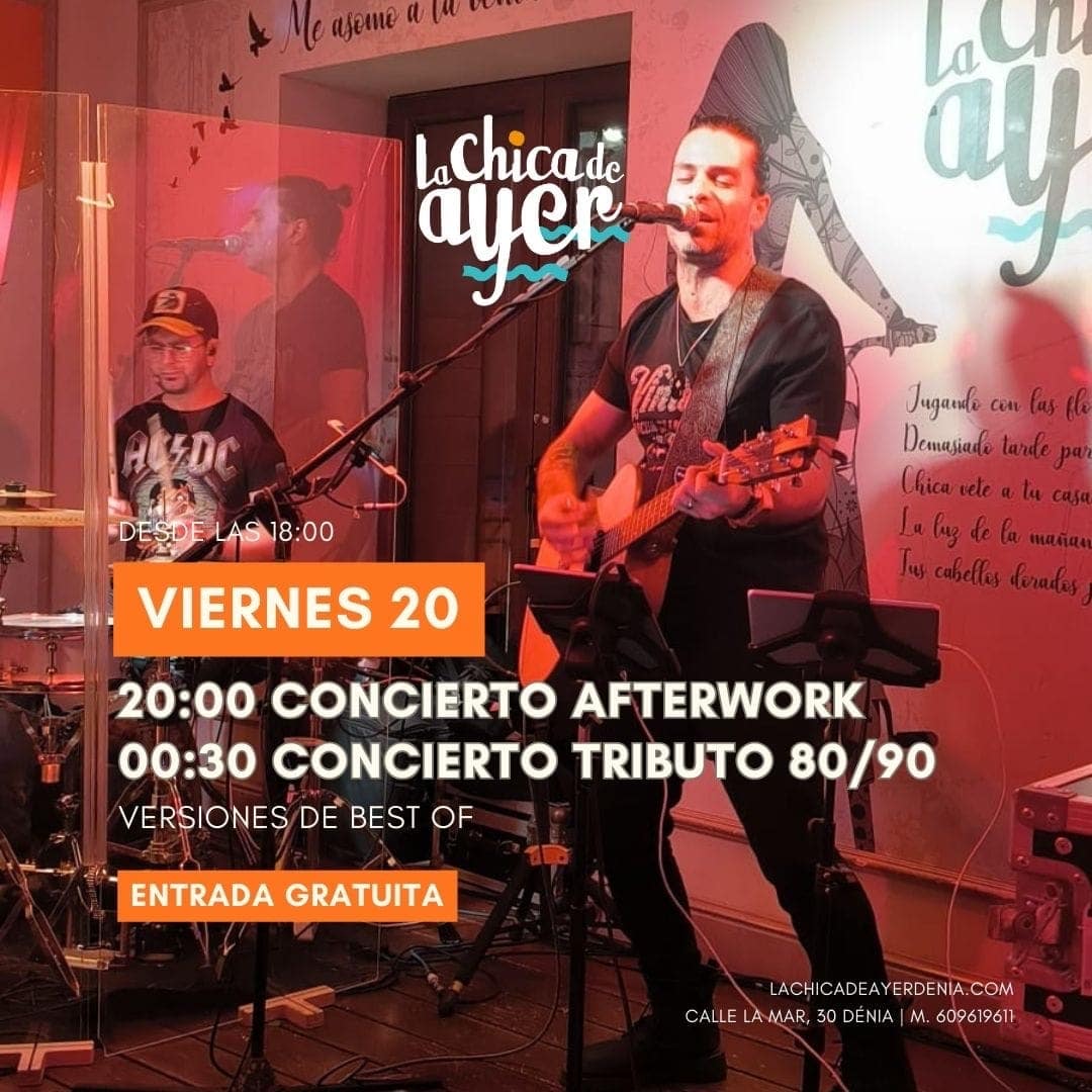 Músicos en directo durante concierto afterwork en bar