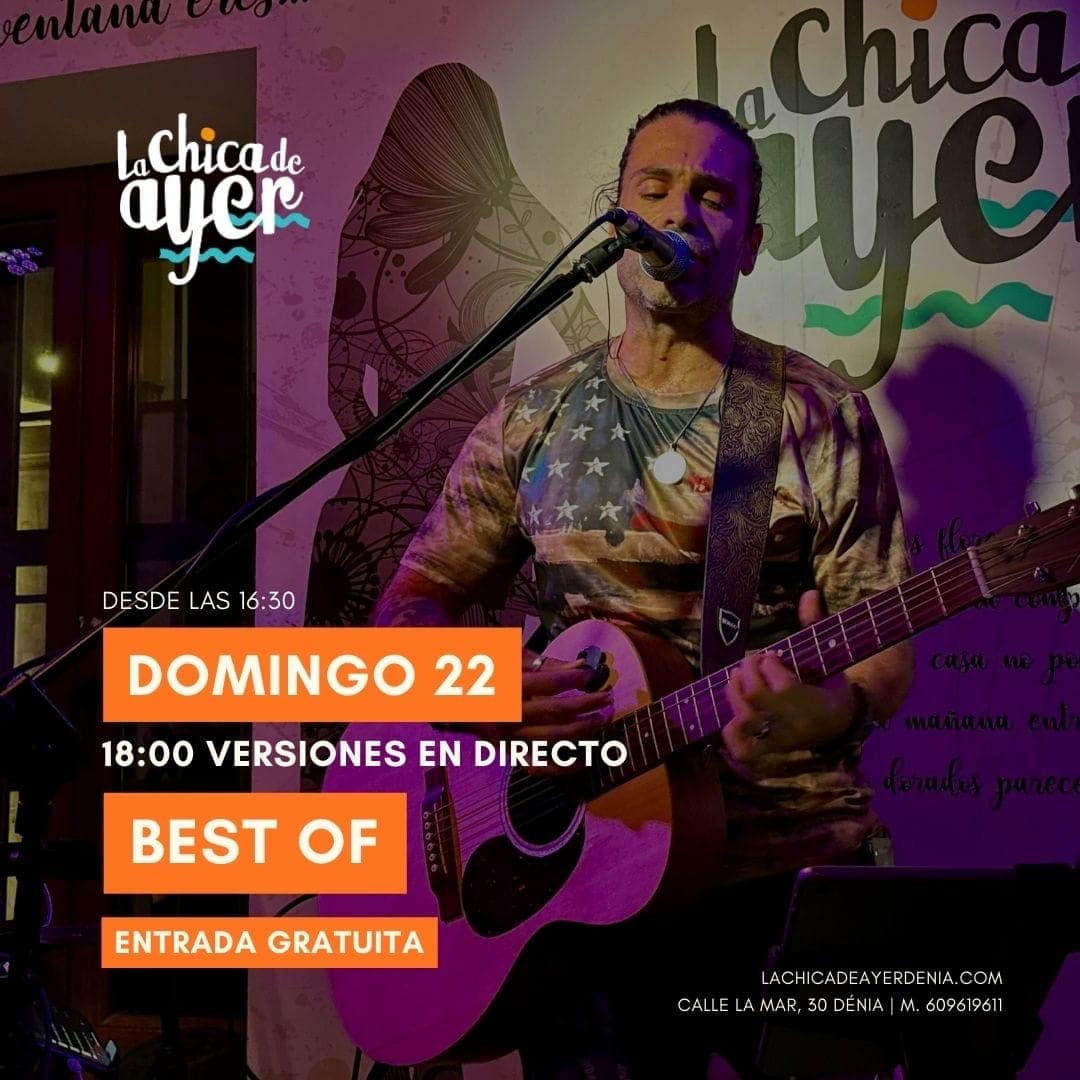 Músico cantando y tocando guitarra en directo