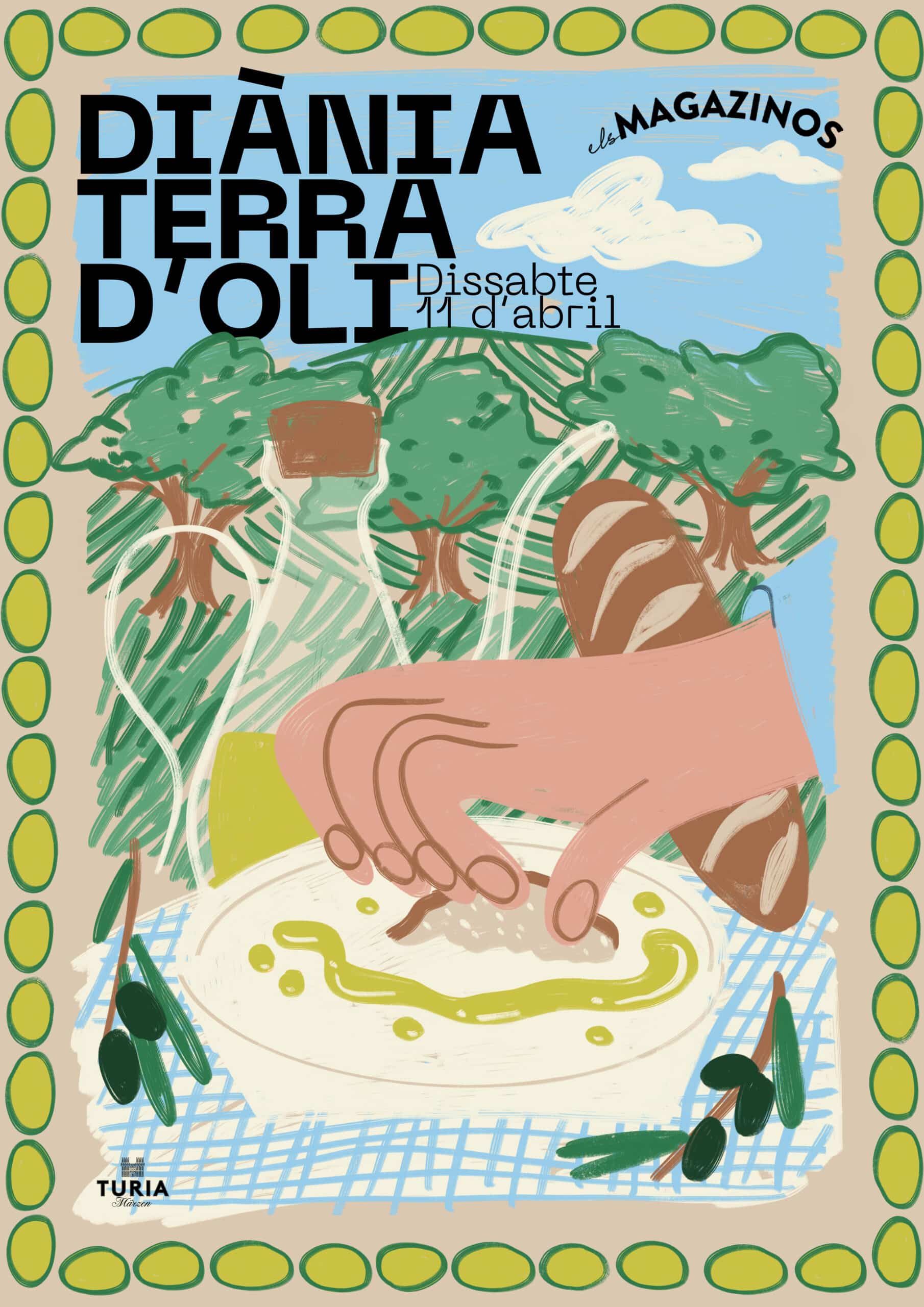 Cartel Día de la Terra d’Oli con aceite