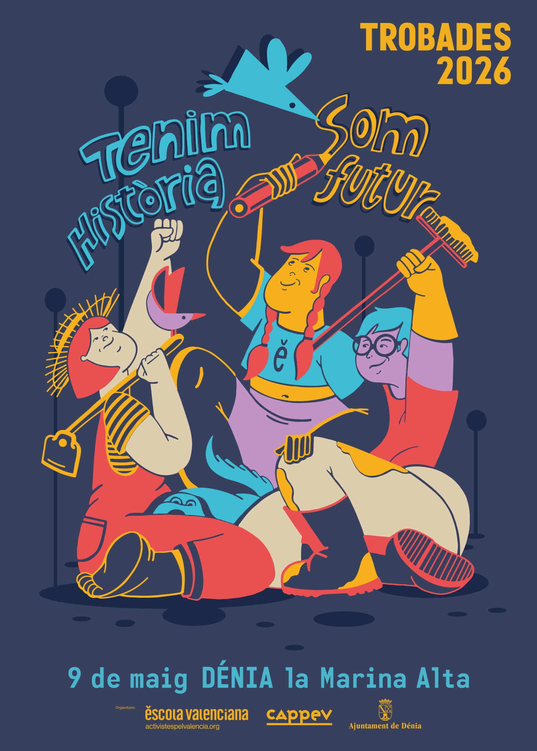 Ilustración juvenil reivindicativa Trobades 2026 Dénia