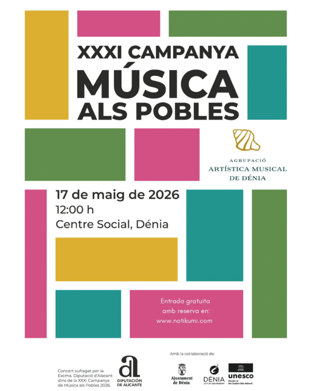 Cartel XXXI Campaña Música als Pobles Dénia 2026