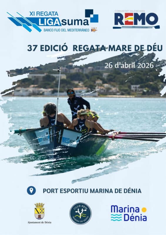 Cartel regata de remo en Dénia 2026