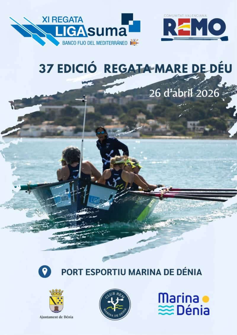 Cartel regata de remo en Dénia 2026