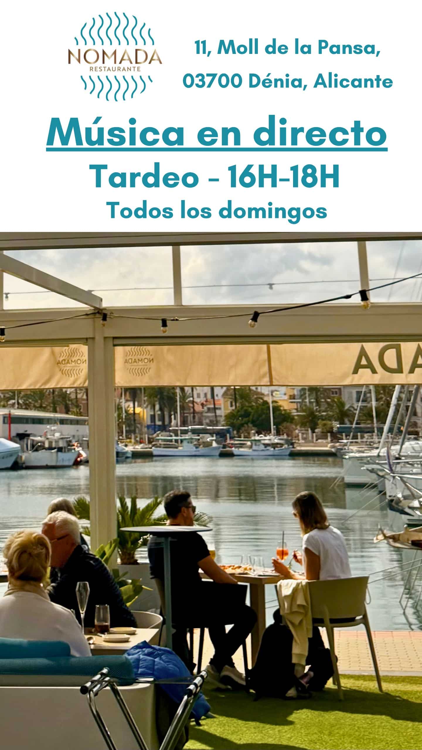 Terraza con vistas al puerto en Dénia