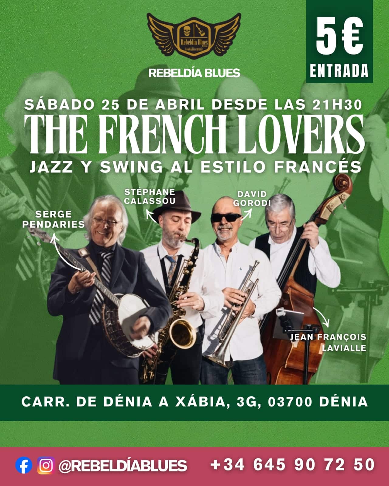 Cartel concierto The French Lovers en Dénia