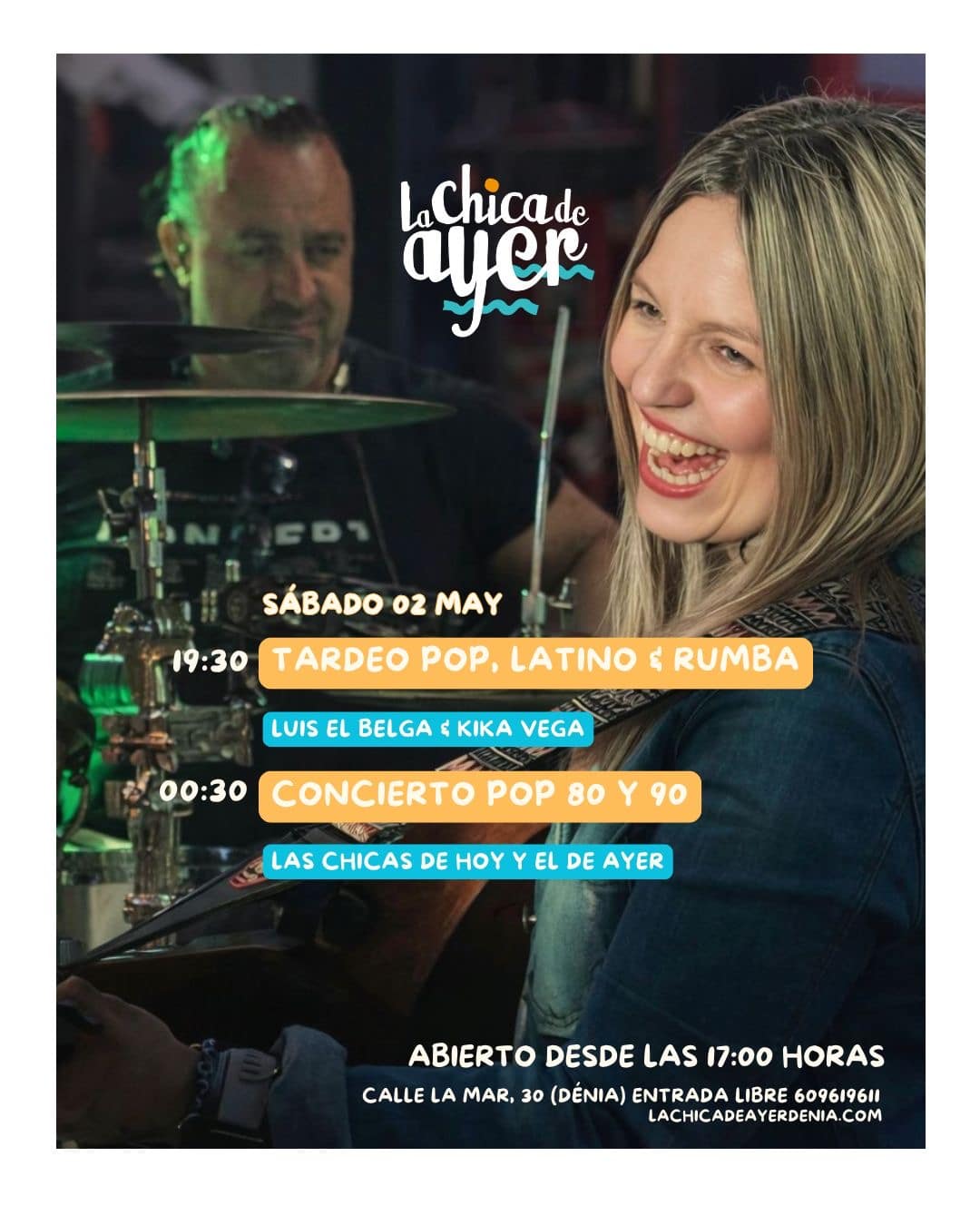 Cartel concierto pop latino en Dénia