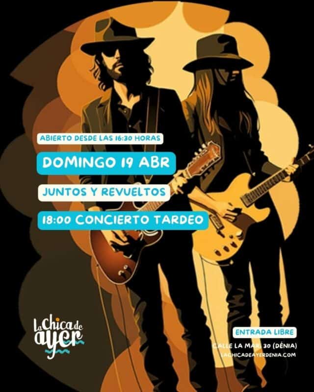 Cartel concierto con dos guitarristas y detalles evento