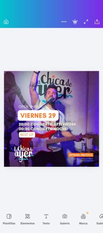 Músico tocando guitarra eléctrica en concierto en directo