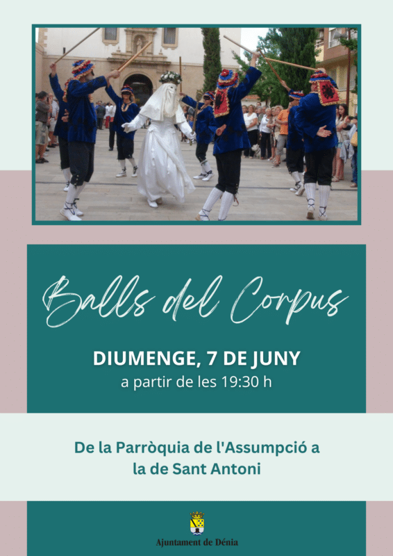 Danza tradicional del Corpus con palos en plaza