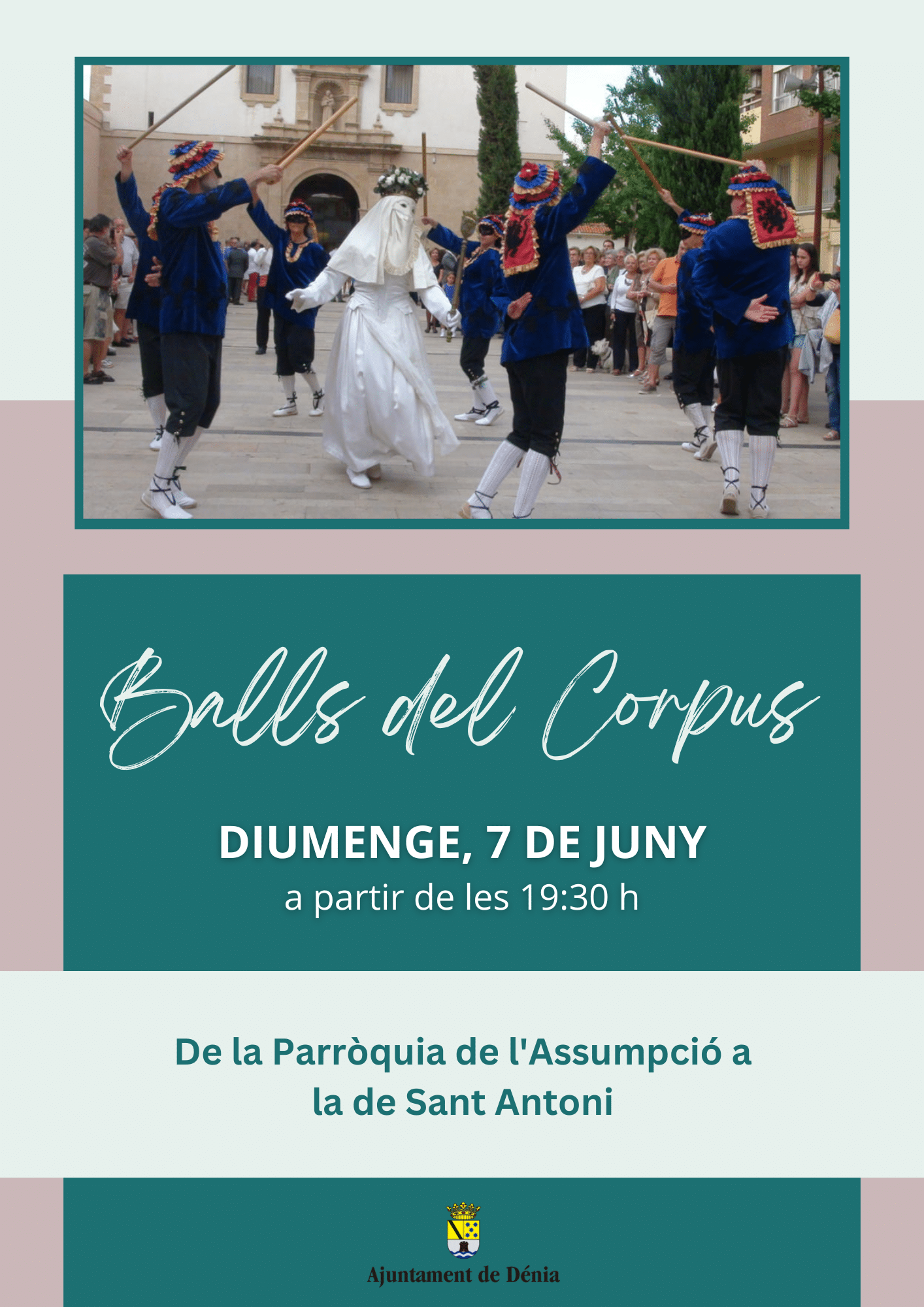 Danza tradicional del Corpus con palos en plaza