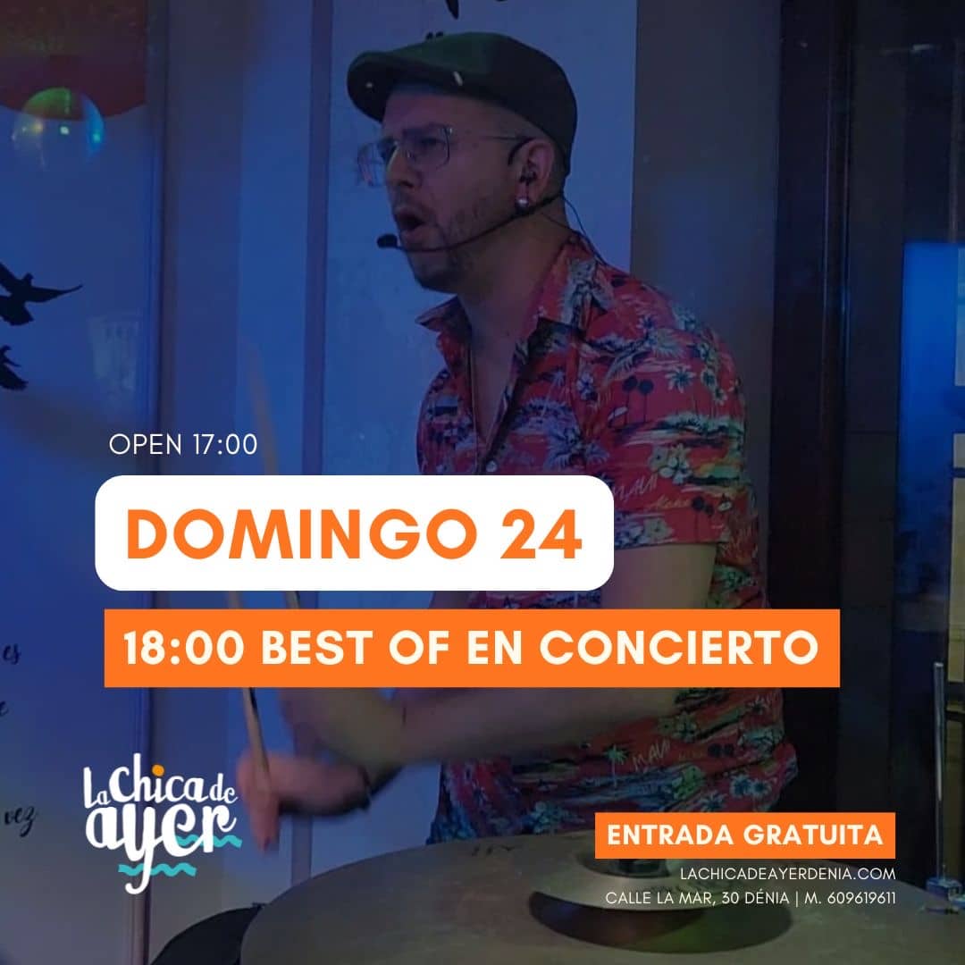 Músico tocando batería en concierto en vivo