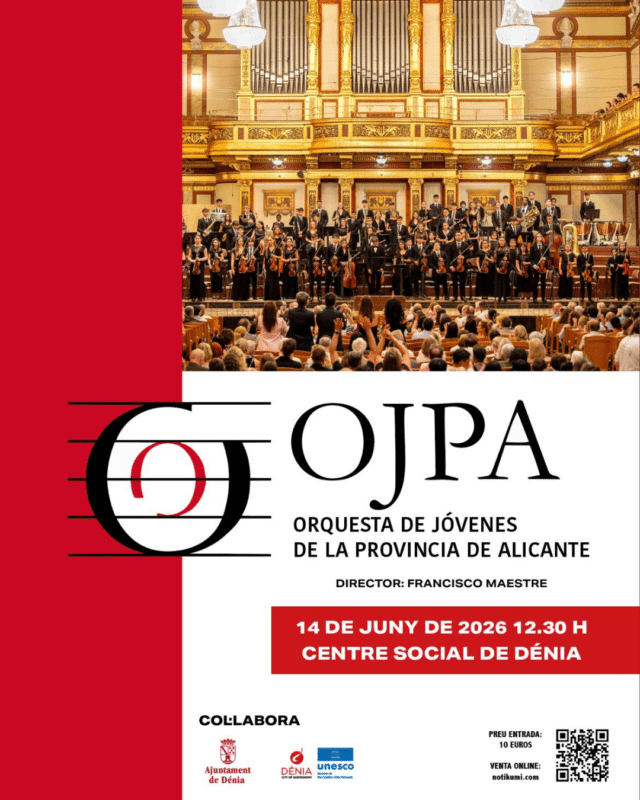 Cartel concierto OJPA en Dénia 2026