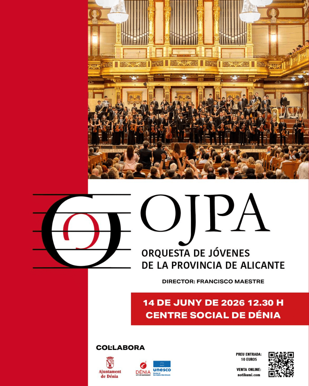Cartel concierto OJPA en Dénia 2026