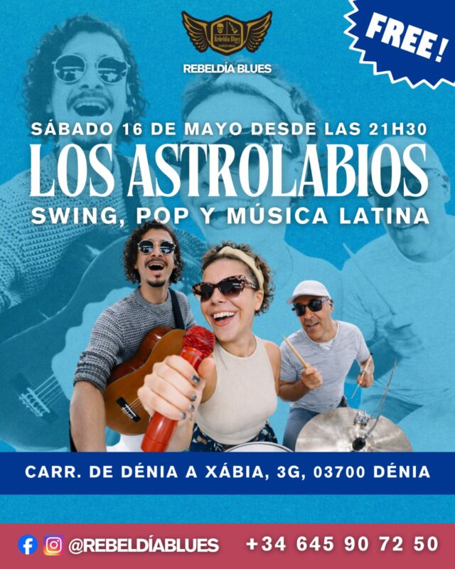 Cartel concierto Los Astrolabios en Rebeldía Blues