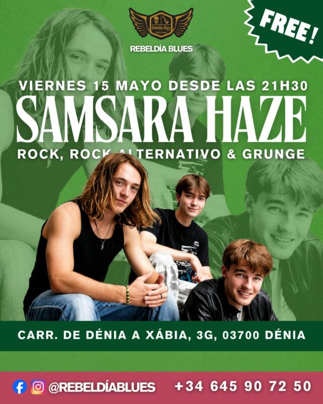 Cartel concierto Samsara Haze en Rebeldía Blues