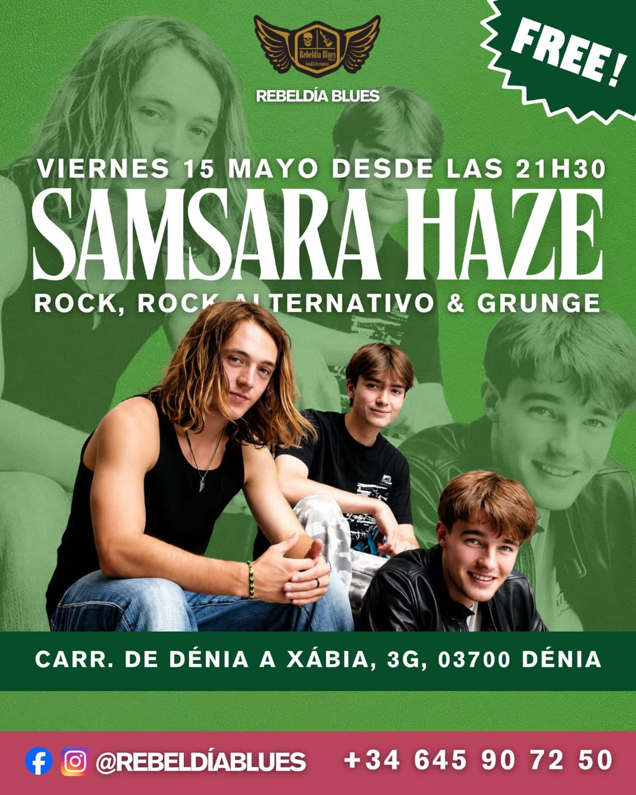 Cartel concierto Samsara Haze en Rebeldía Blues