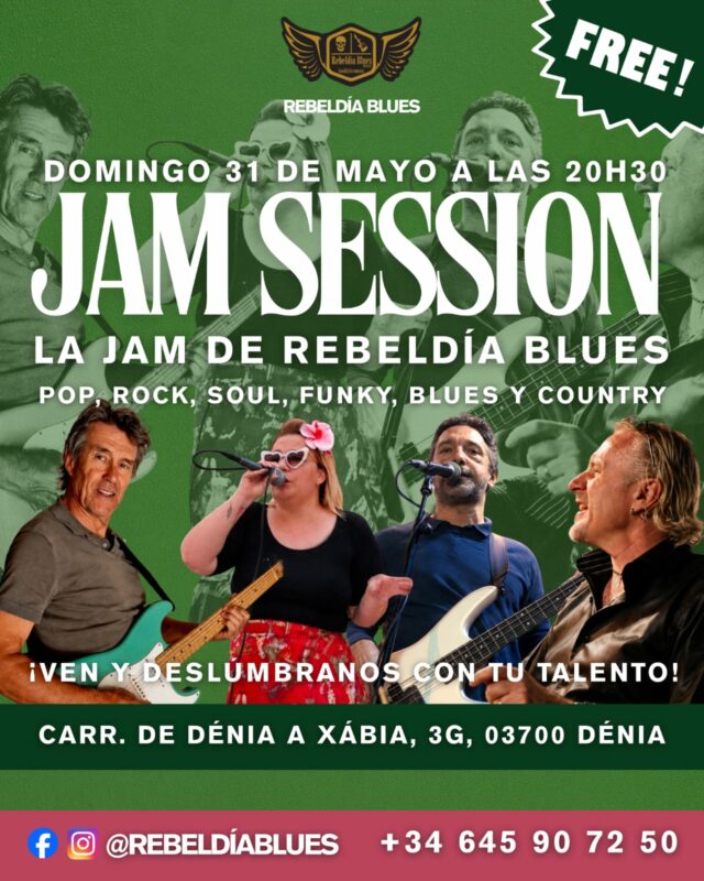Cartel Jam Session Rebelía Blues en Dénia