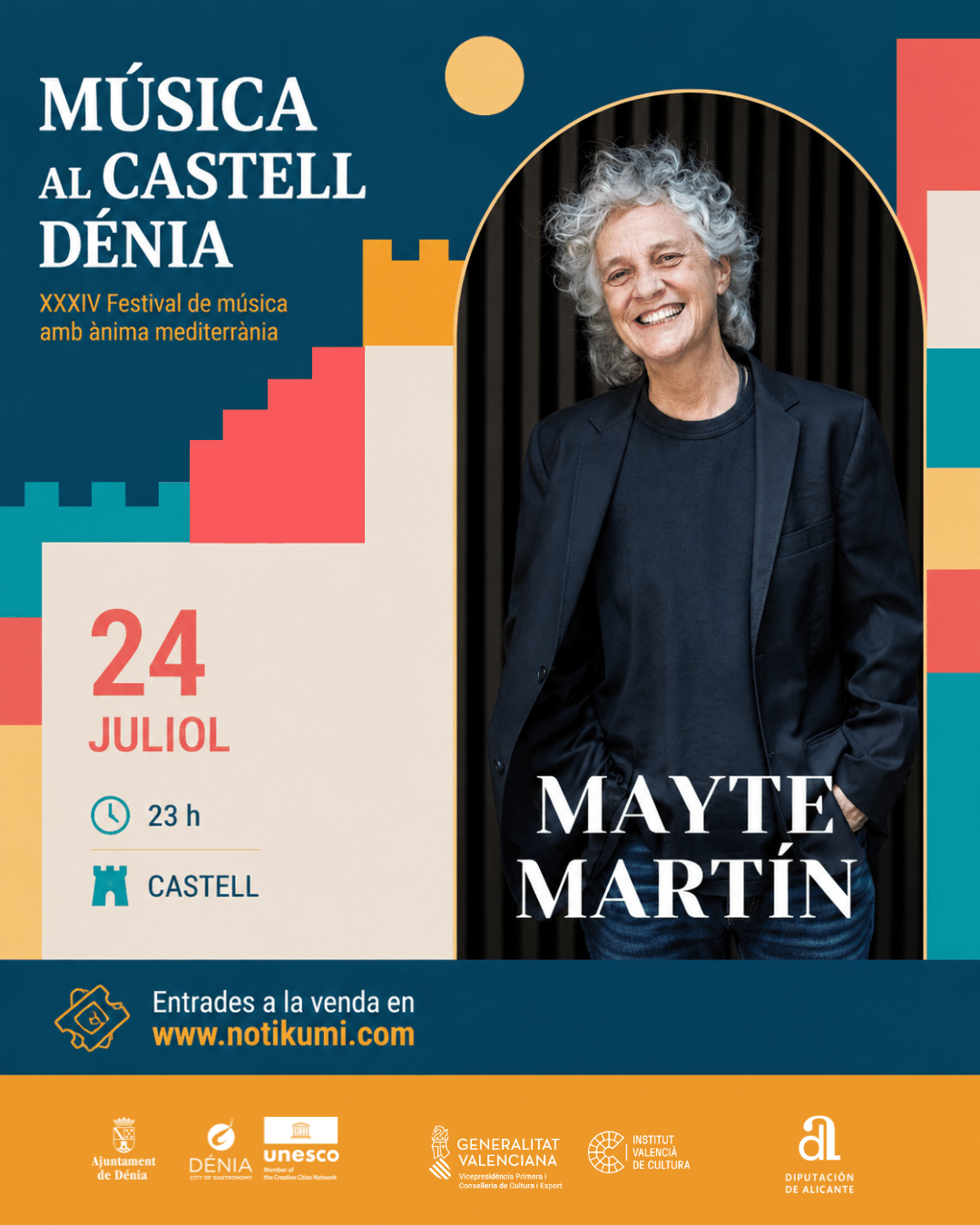 Cartel festival Música al Castell Dénia Mayte Martín