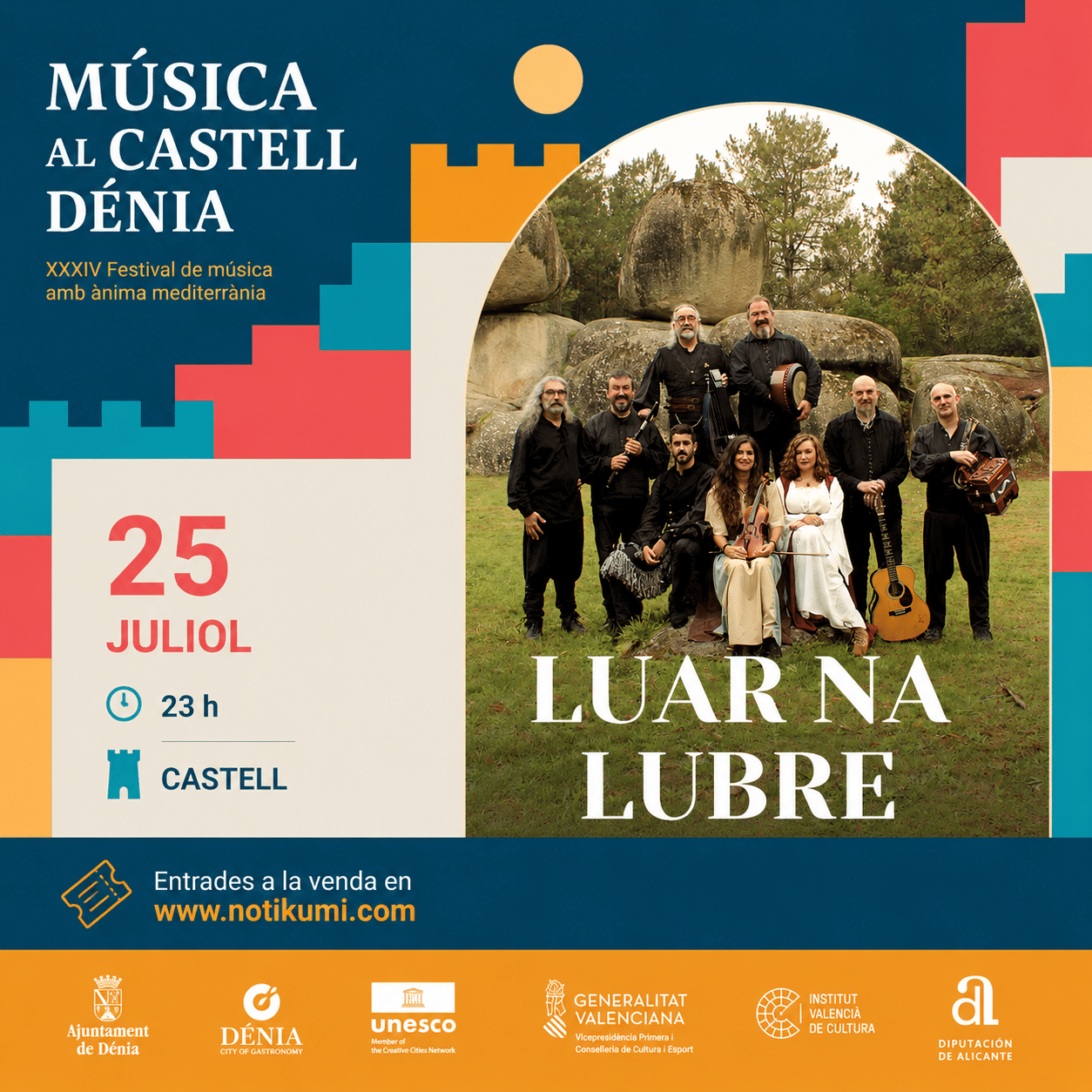 Cartel concierto Luar Na Lubre en Dénia