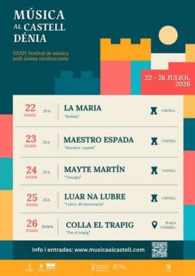 Cartel del festival Música al Castell Dénia 2026