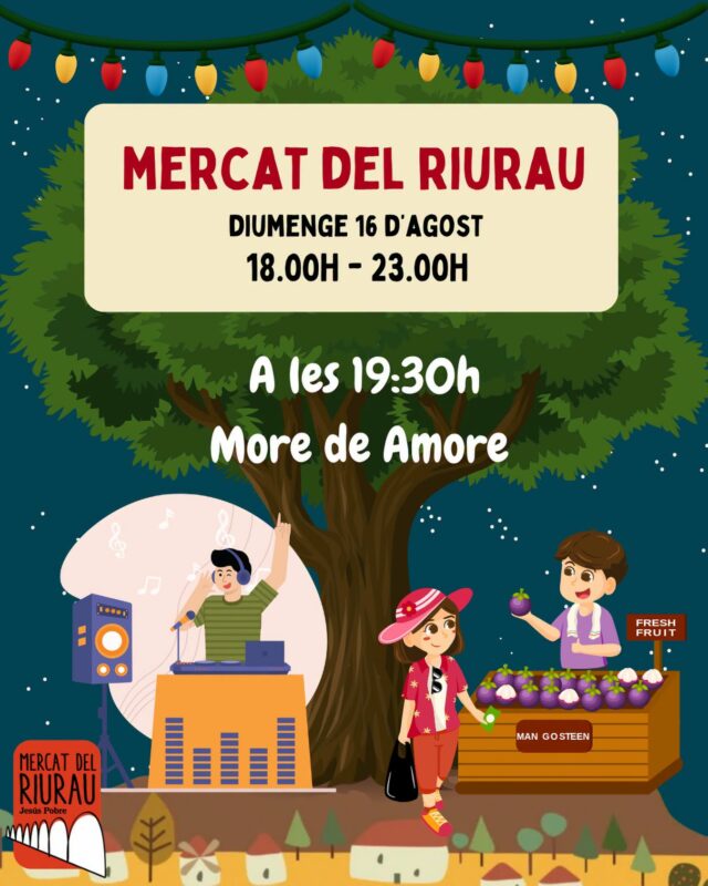 Cartel del Mercat del Riurau en Jesús Pobre, agosto