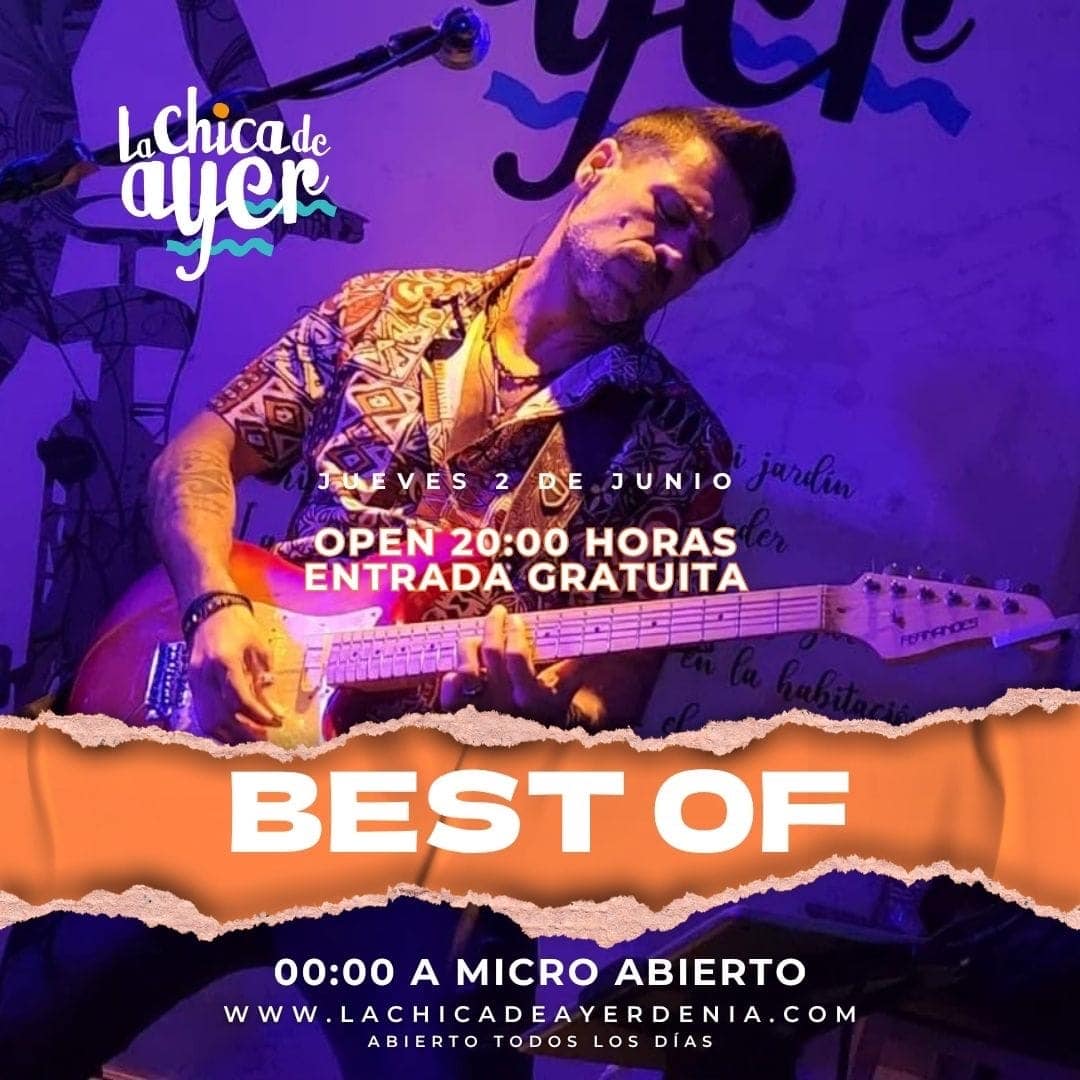 Guitarrista en concierto en La Chica de Ayer Dénia