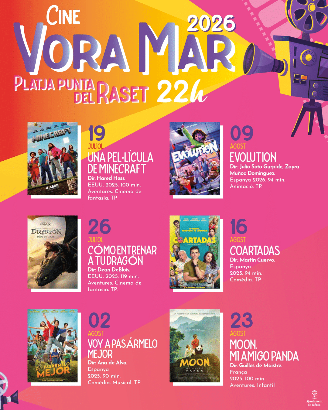 Cartel Cine Vora Mar 2026 en Dénia