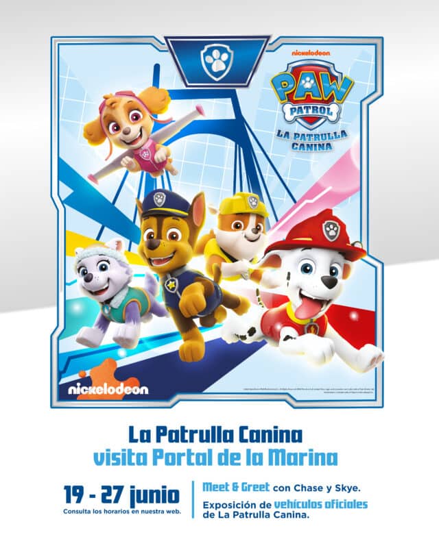 Cartel de La Patrulla Canina en evento