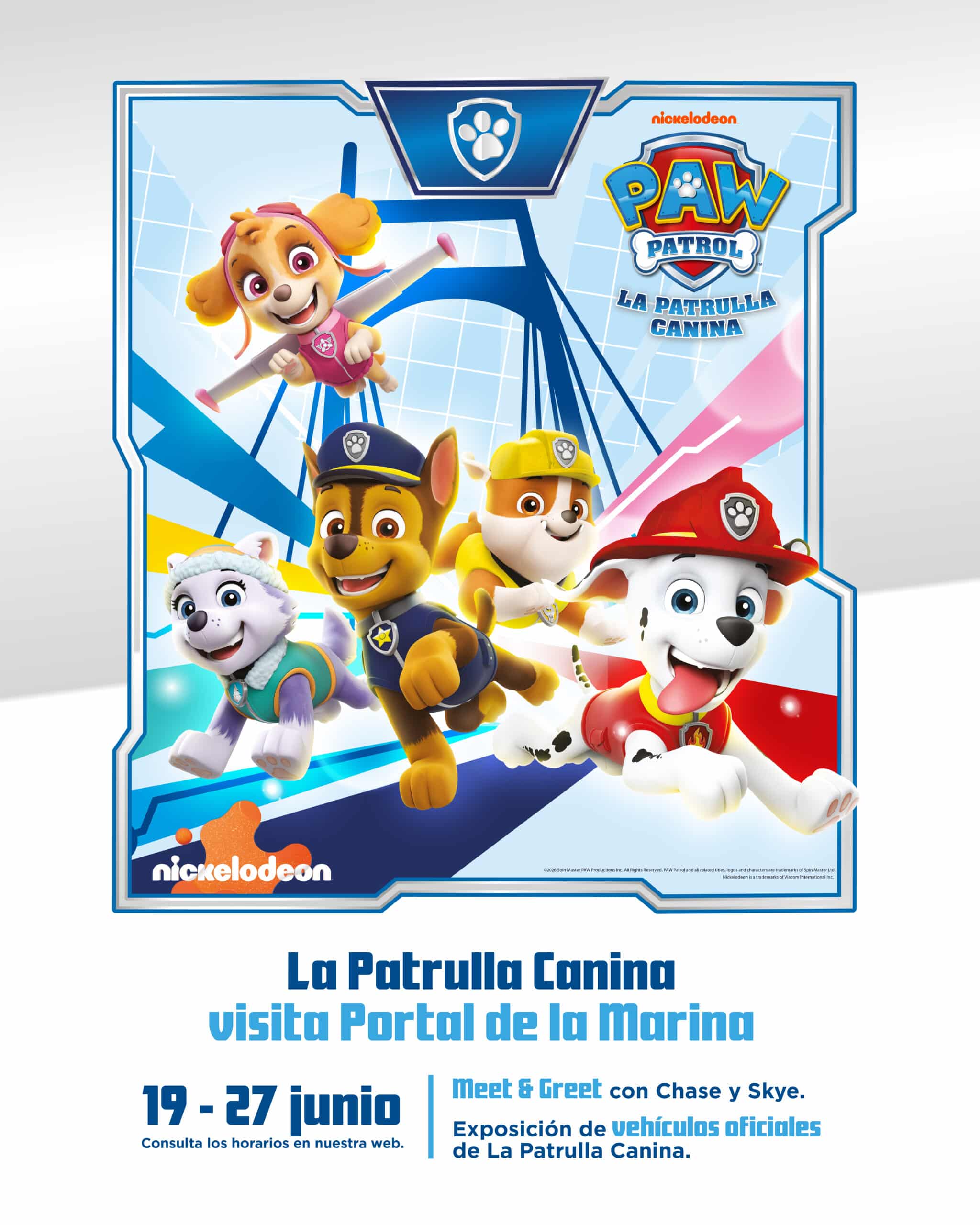 Cartel de La Patrulla Canina en evento