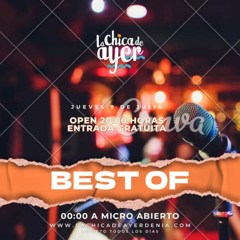 Cartel evento Best Of micrófono abierto La Chica de Ayer