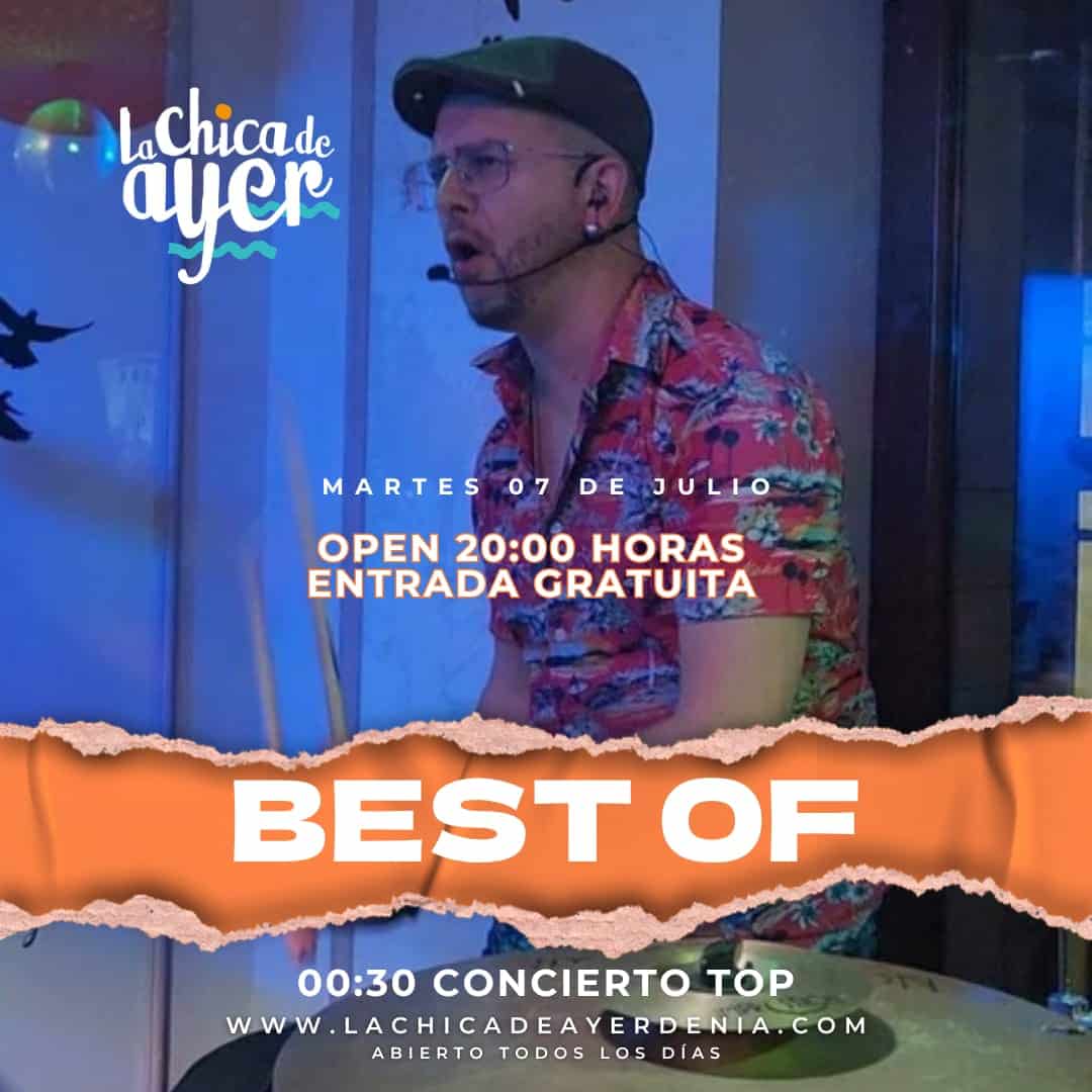Cartel evento Best Of en La Chica de Ayer Dénia