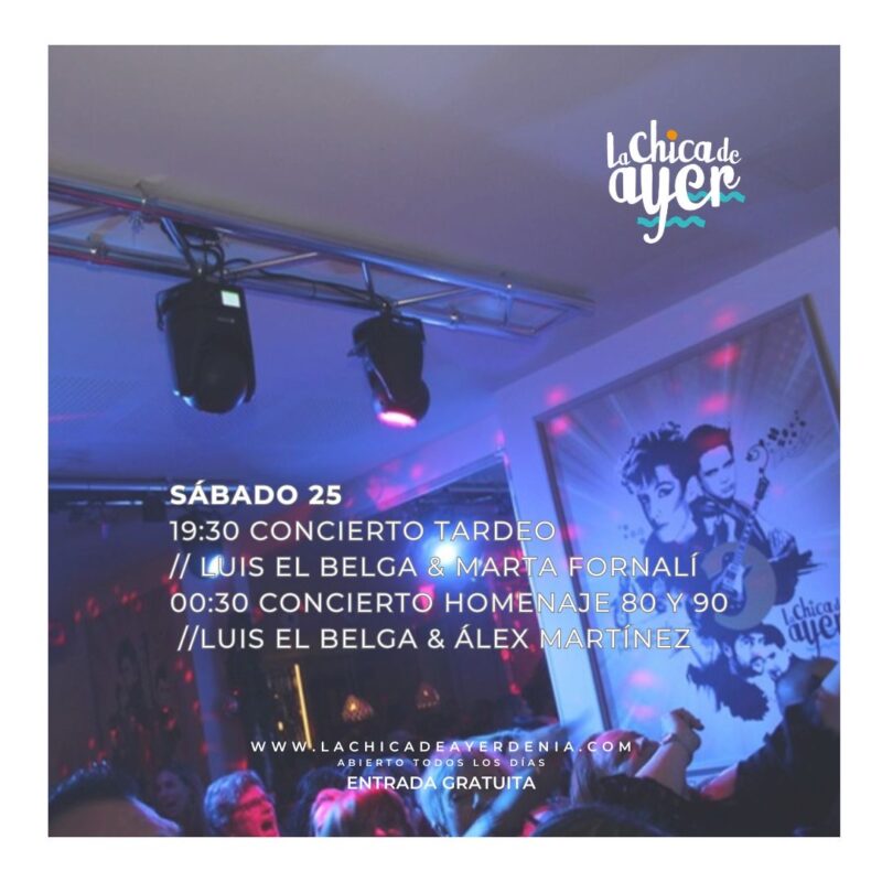 Cartel de concierto en La Chica de Ayer, Dénia