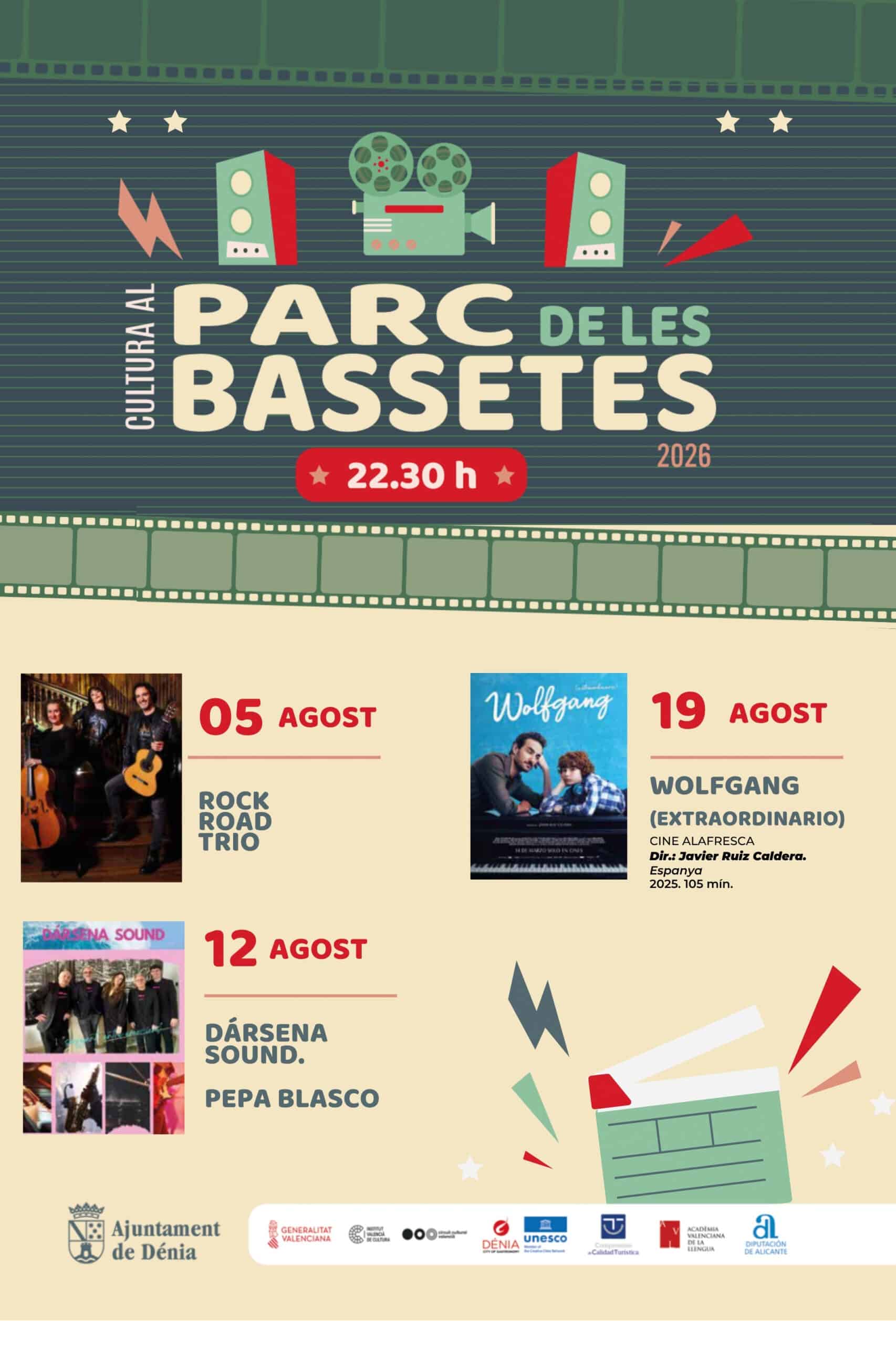 Cartel del programa Cultura al Parc de les Bassetes 2026 Dénia