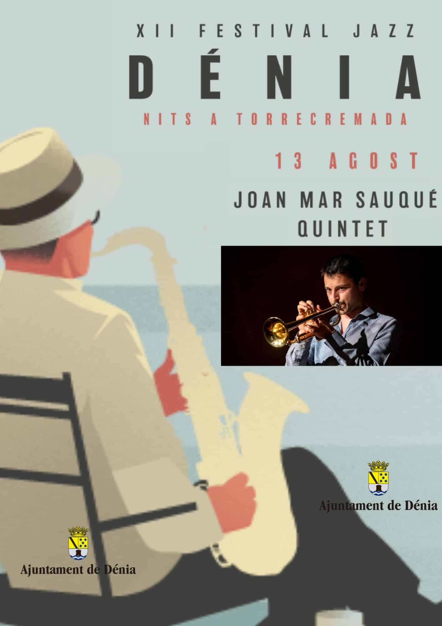 Cartel XII Festival Jazz Dénia con Joan Mar Sauqué Quintet