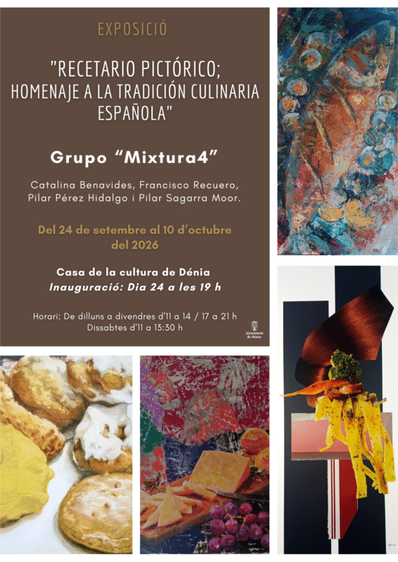 Cartel exposición Recetario Pictórico del grupo Mixtura4 en Dénia