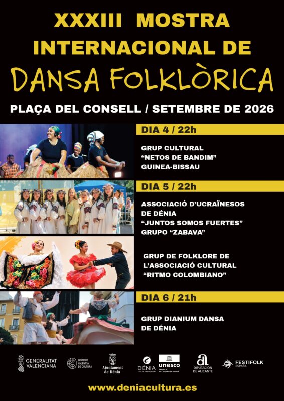 Cartel XXXIII Mostra Internacional de Dansa Folklòrica Dénia 2026