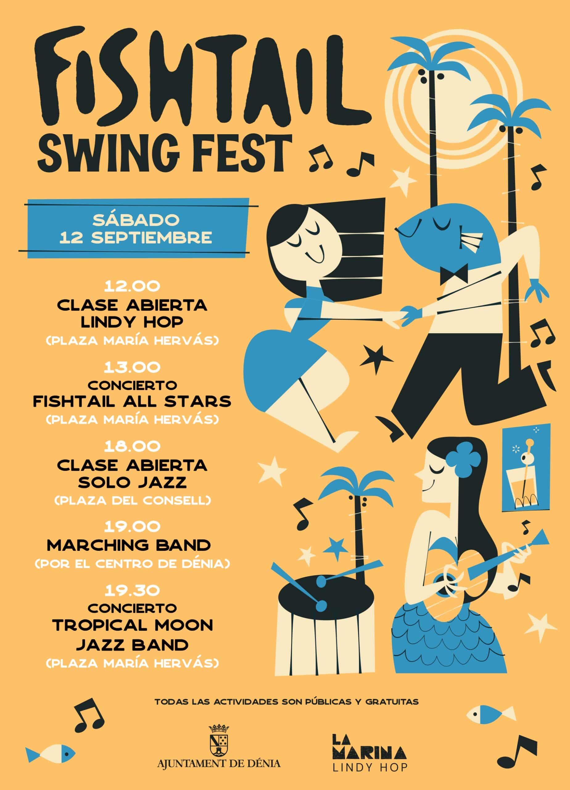 Cartel del Fishtail Swing Fest en Dénia, septiembre 2020