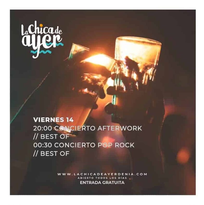 Cartel concierto afterwork y pop rock La Chica de Ayer