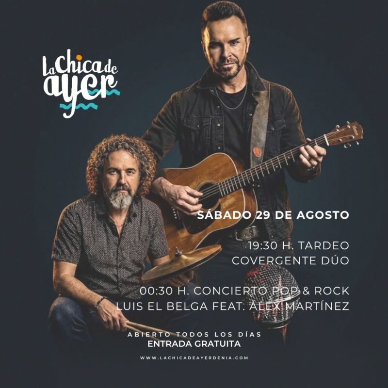 Cartel concierto Luis el Belga y Álex Martínez en La Chica de Ayer