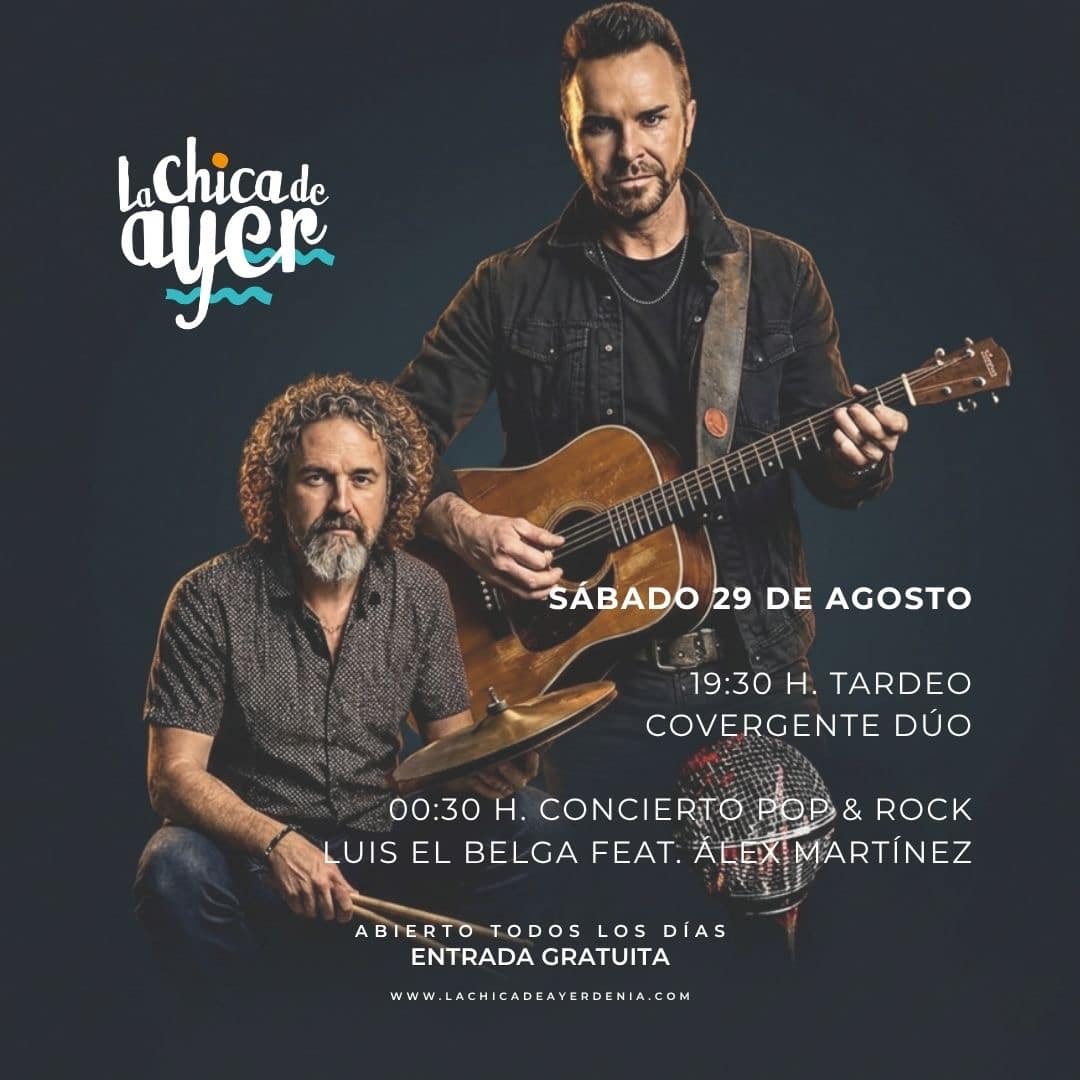 Cartel concierto Luis el Belga y Álex Martínez en La Chica de Ayer