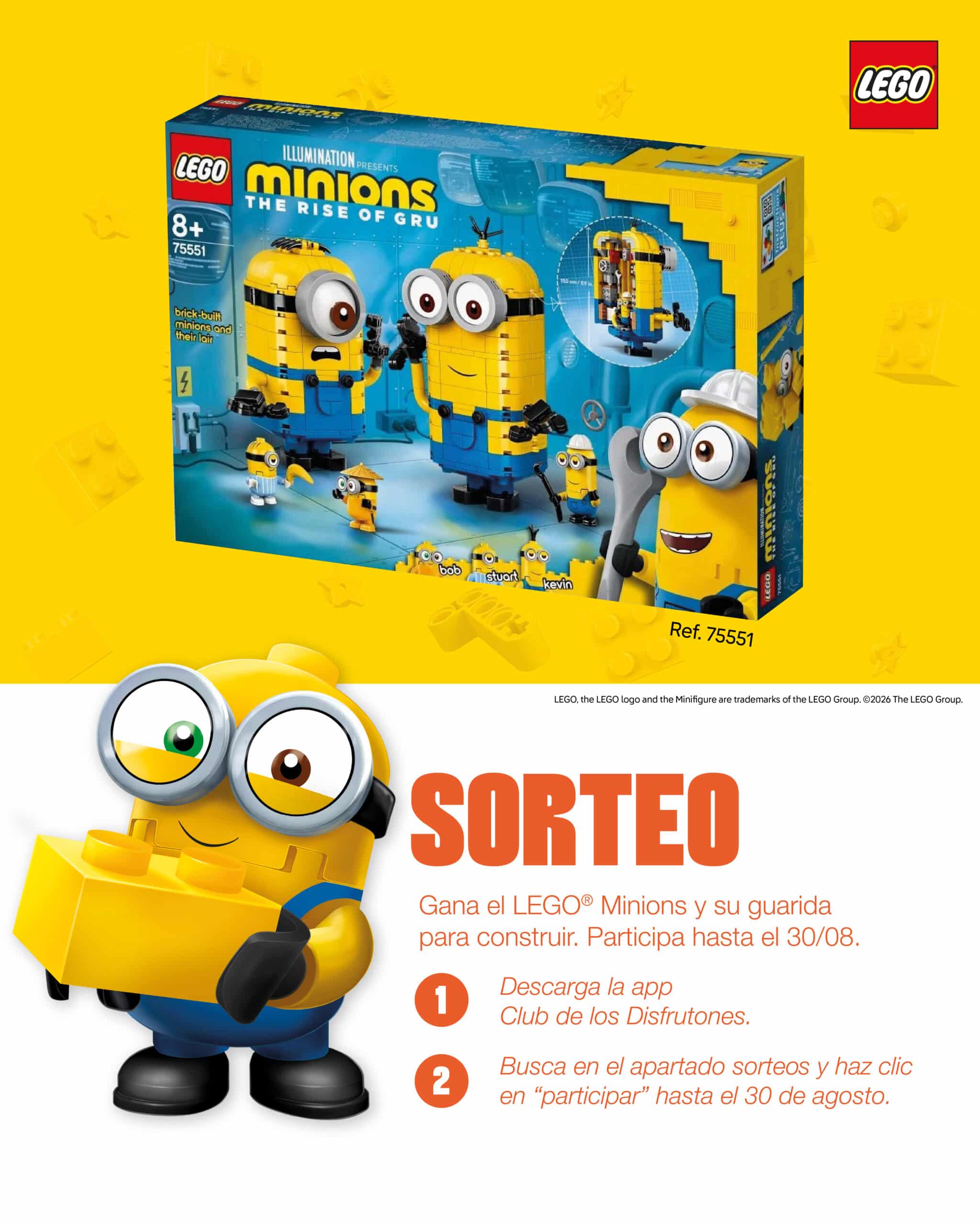 Sorteo LEGO Minions The Rise of Gru ref. 75551