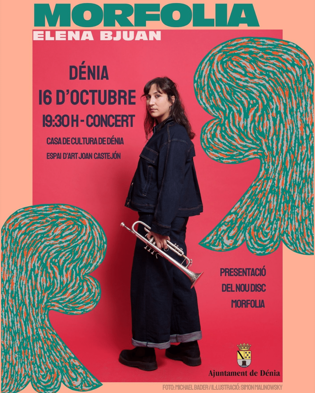 Cartel concierto Elena Bjuan presentando disco Morfolia en Dénia