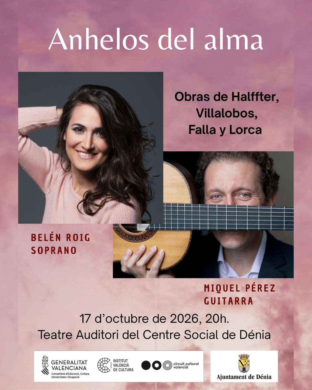 Cartel del concierto Anhelos del alma en Dénia 2026