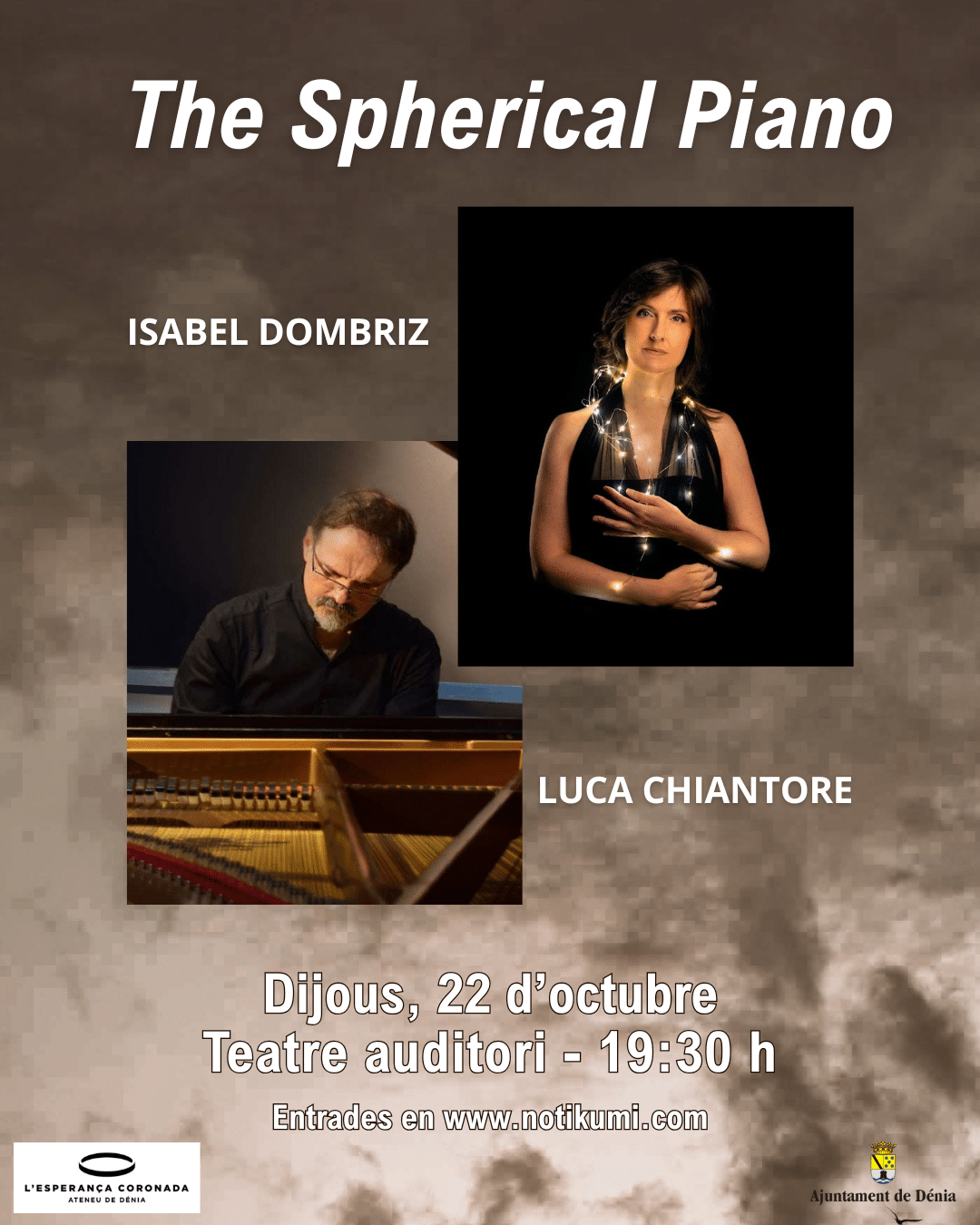 Cartel concierto The Spherical Piano con Isabel Dombriz y Luca Chiantore