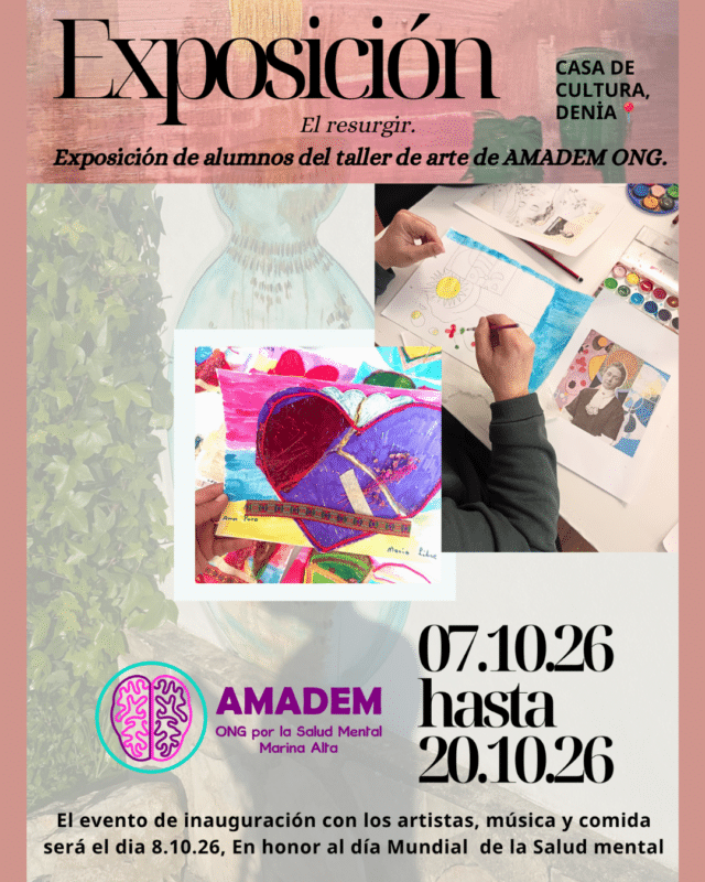 Cartel exposición El Resurgir de AMADEM ONG en Dénia