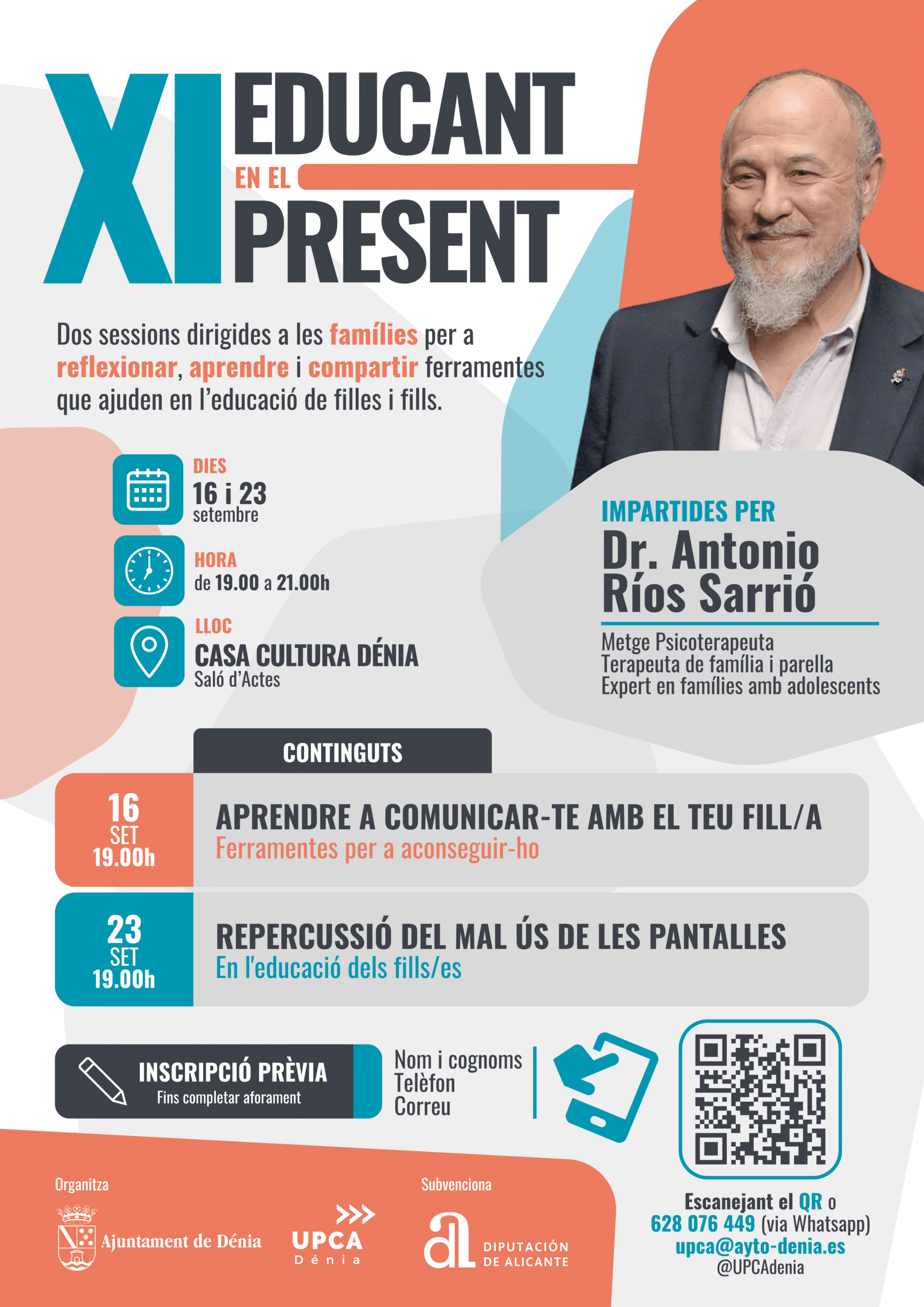 Cartel de las sesiones formativas Educando en el Presente en Dénia - Foto: Ayuntamiento de Dénia